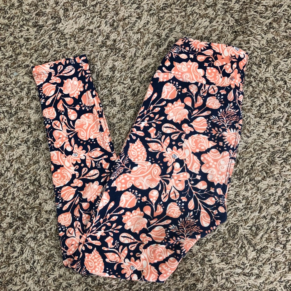 LuLaRoe One Size Floral Print Leggings